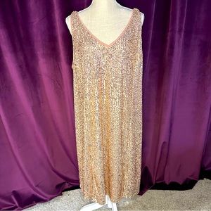 Rose Gold Sequin Mini Dress, 24W